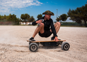 man on an electric skateboard
